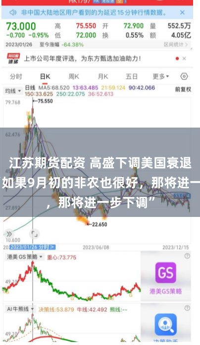 江苏期货配资 高盛下调美国衰退预期：“如果9月初的非农也很好，那将进一步下调”