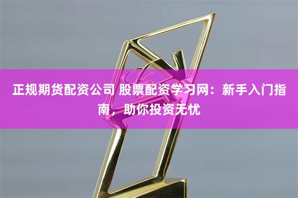 正规期货配资公司 股票配资学习网:新手入门指南,助你投资无忧